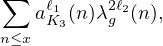  ∑   ℓ1     2ℓ2
    aK3(n)λ g (n),
n≤x
